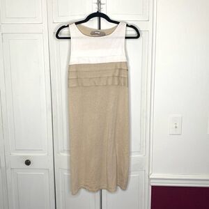 Dorothee Schumacher Tan Cream Silk Cotton Dress